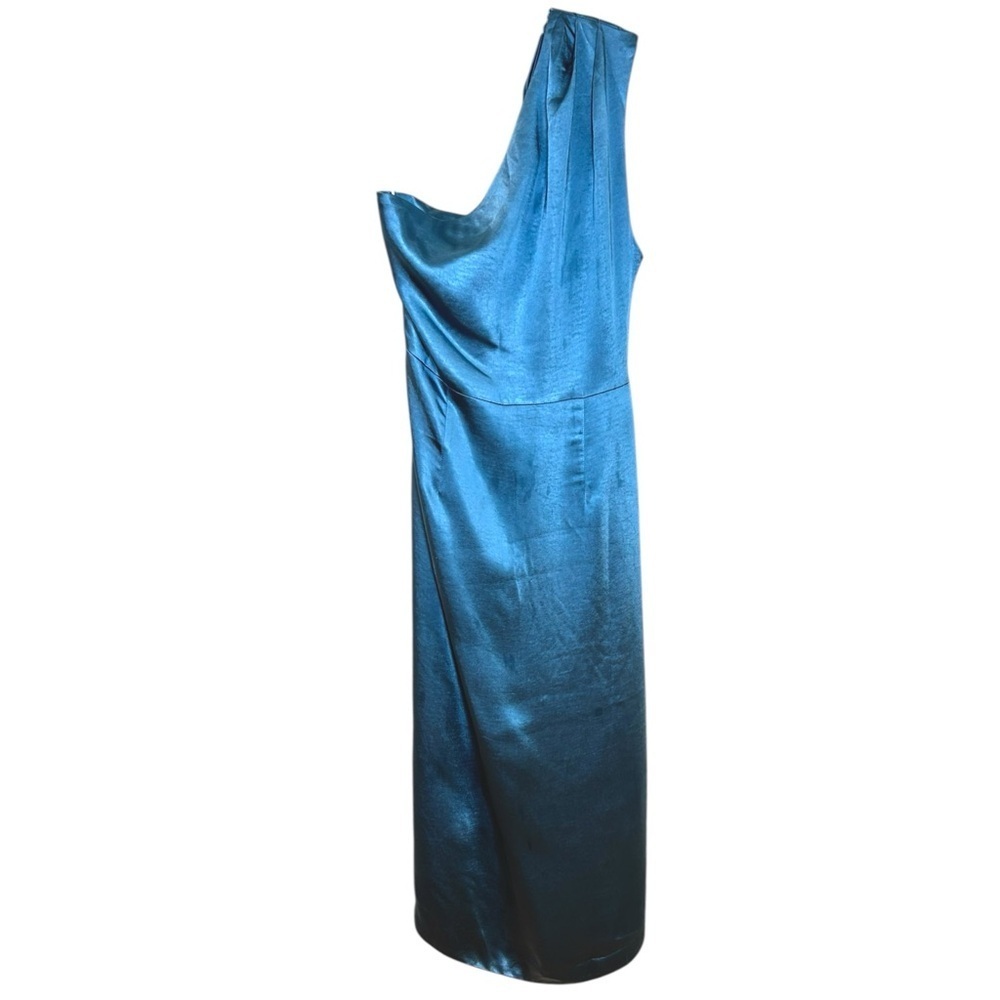 Elliatt x Revolve, Women’s ‘Cassini’ One-Shoulder Midi Satin Dress - Blue, Large - Picture 4 of 14